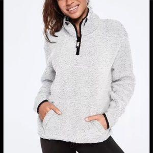 PINK Sherpa Quarter Zip Grey